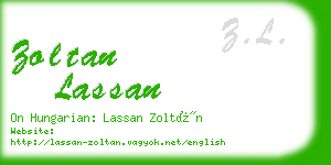 zoltan lassan business card